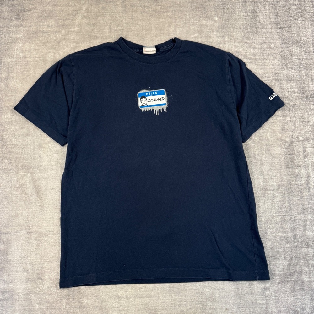 Ripzone Shirt Mens XL Navy Blue Vintage Hello I Love Beaver Sitcom Funny Skate